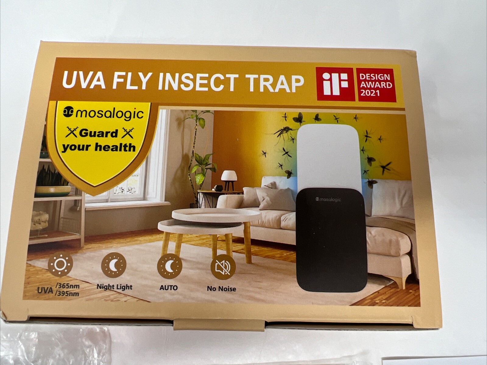 Mosalogic Flying Insect Trap Plug-in Mosquito Killer Gnat Catcher Black