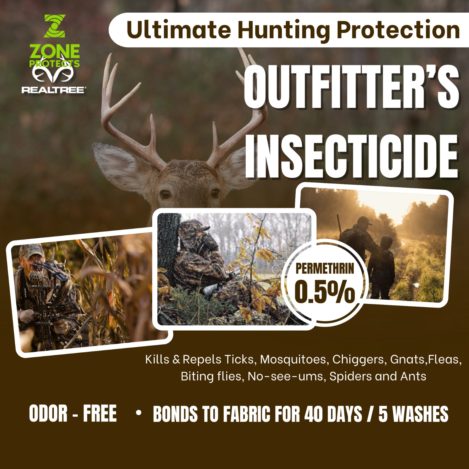 Zone Realtree Complete Insect Control; Picaridin Repellent + Permethrin Sprays