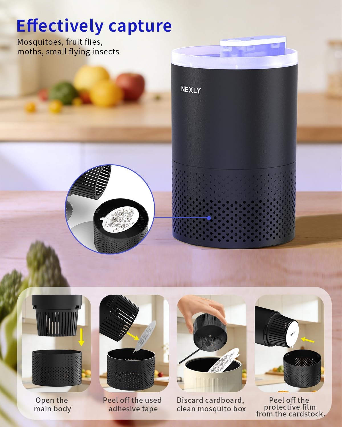 NEXLY MK029 Bug Zapper Trap Indoor in Home Mosquito Zapper Mosquito Killer Fruit
