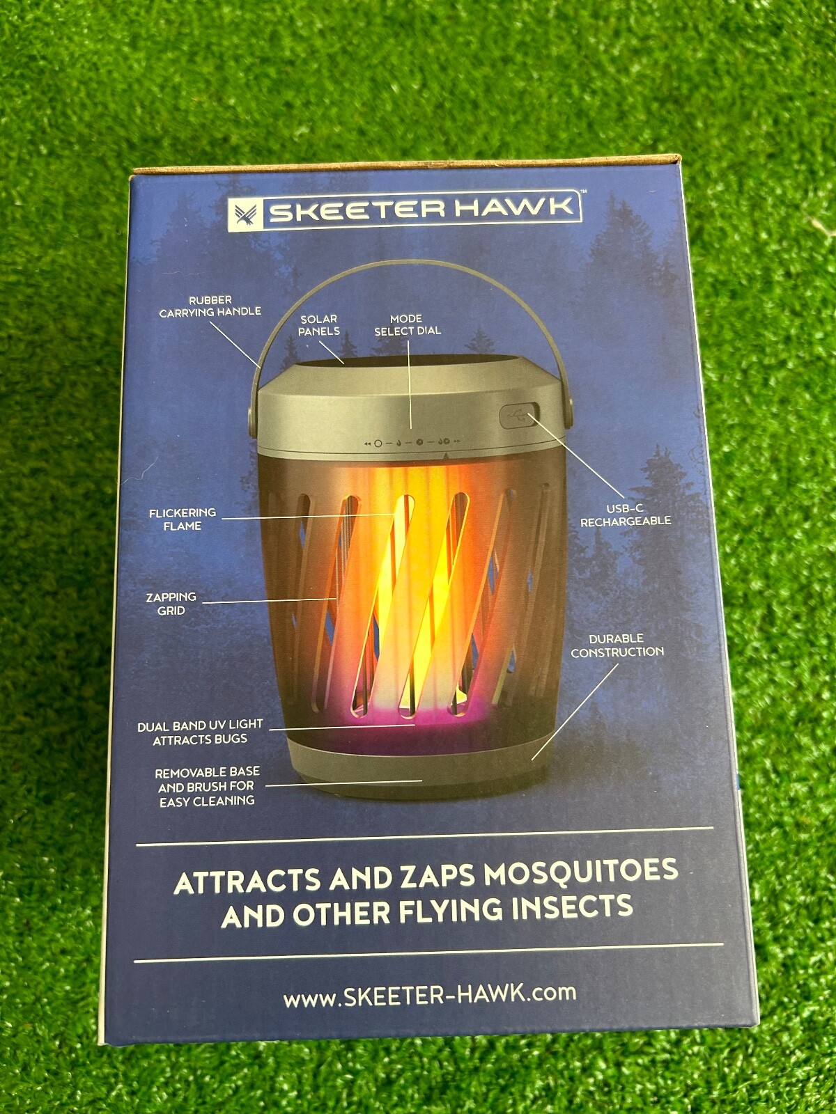 NEW Skeeter Hawk Solar Zapper and Lantern w/Flickering Flame # SKE-ZAP-1007 Nebo