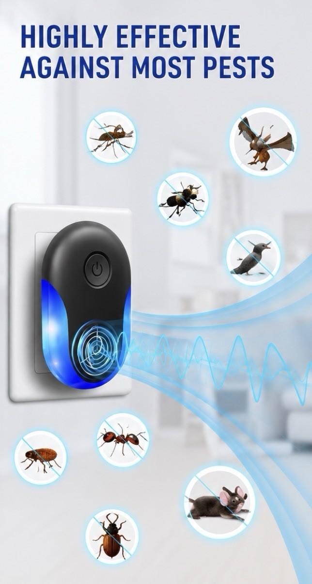 6 Pack Ultrasonic Pest Repeller Plug In Bug Mouse Roach Control
