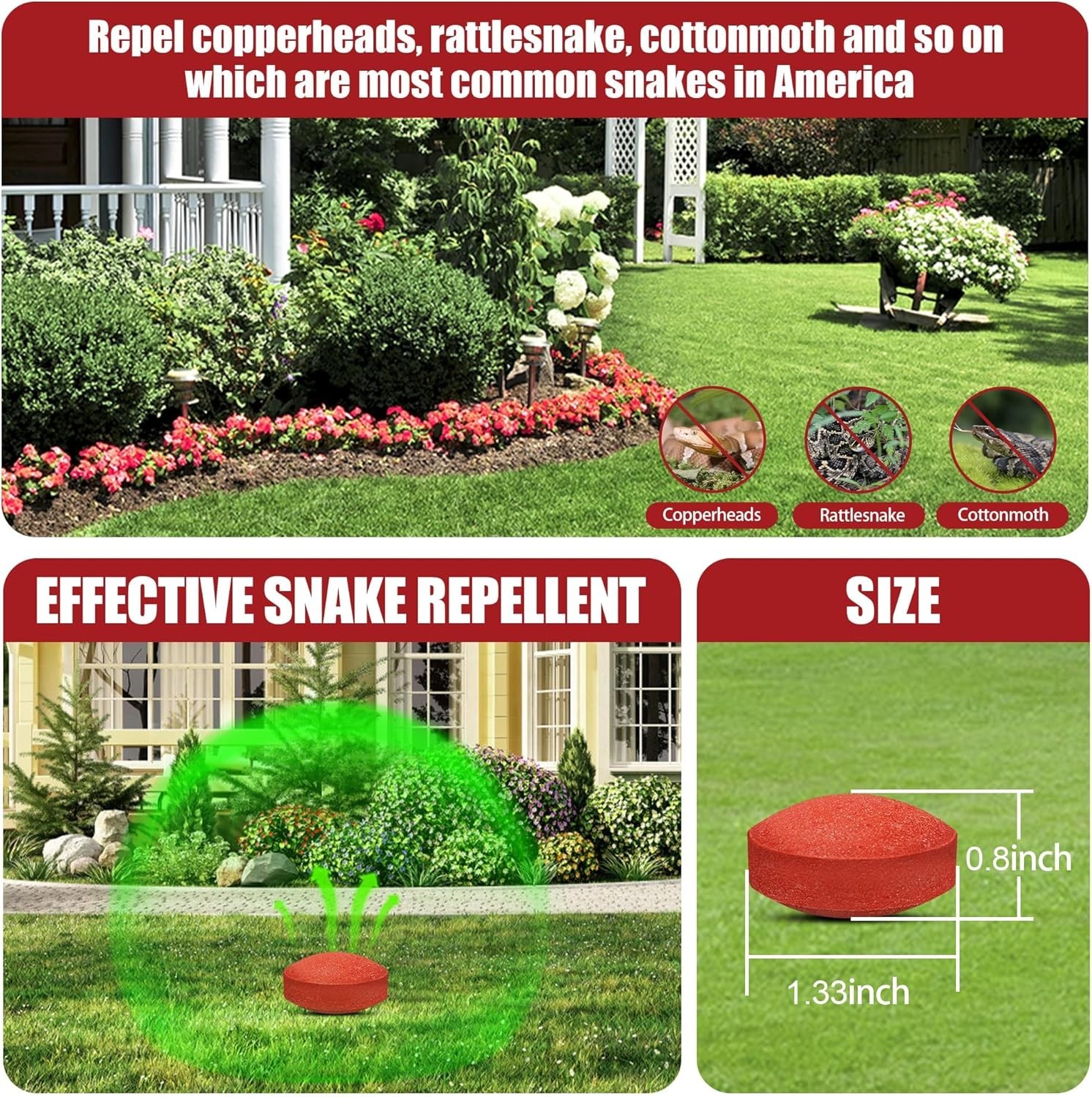 Natural Snake Repellent Balls | Pet & Child Safe, Pack of 12 for Yard Protection