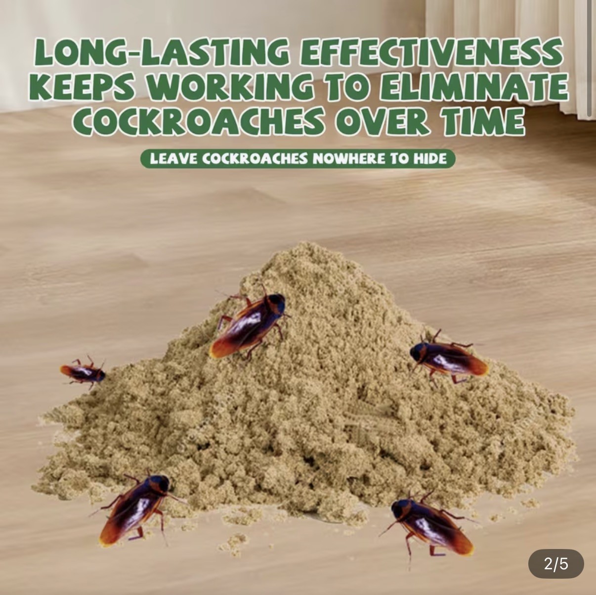 Green Killer Cockroach Killing Powder Bait, Kill Control Method, 5 g 10 pcs