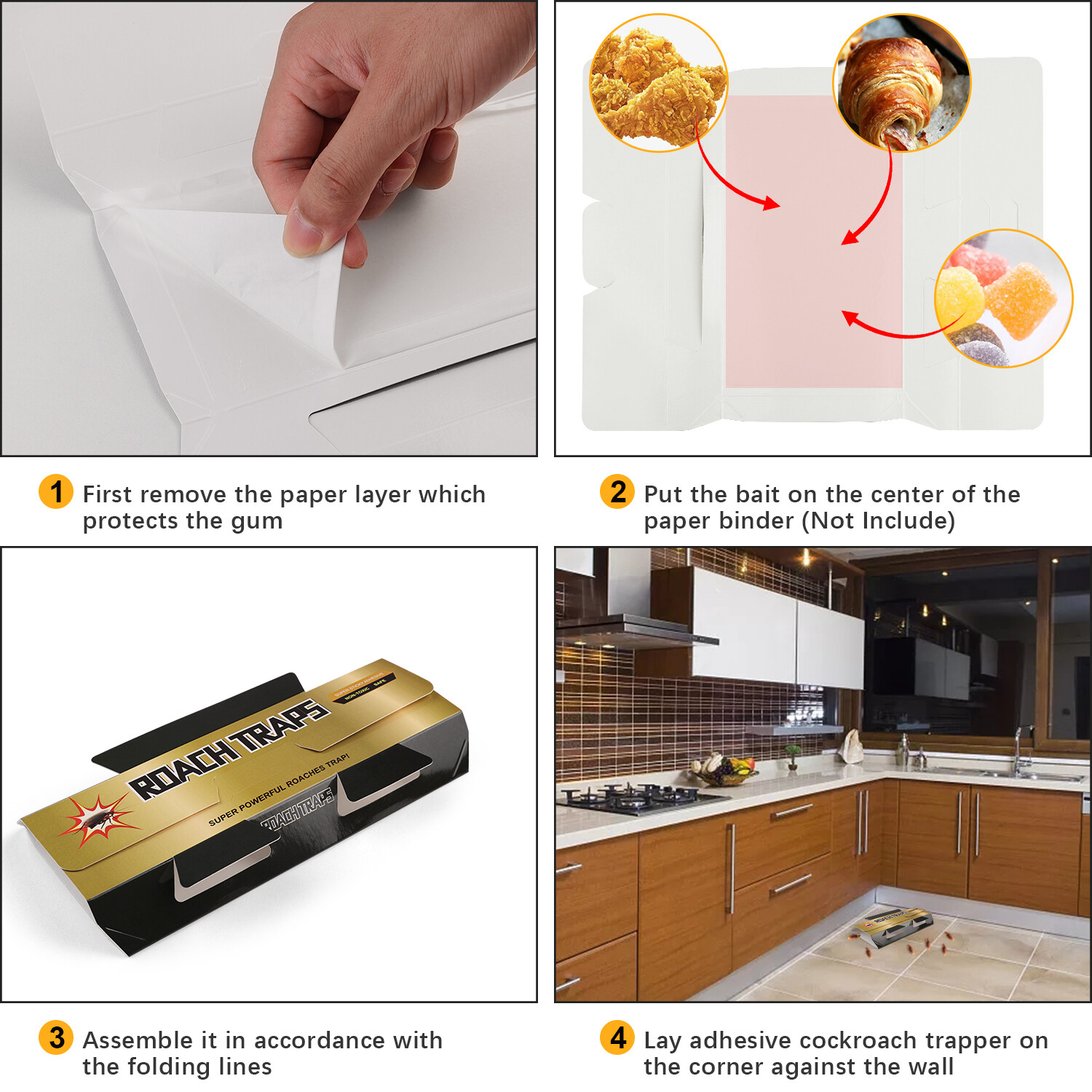 5-60pcs Roach Glue Trap Cockroach Killer Bait Catcher Spider Insect Home USA