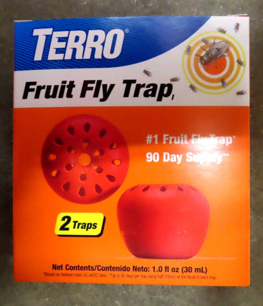 Terro Fruit Fly Traps #T2502B Non-Toxic. 2 traps. 90 day supply NEW