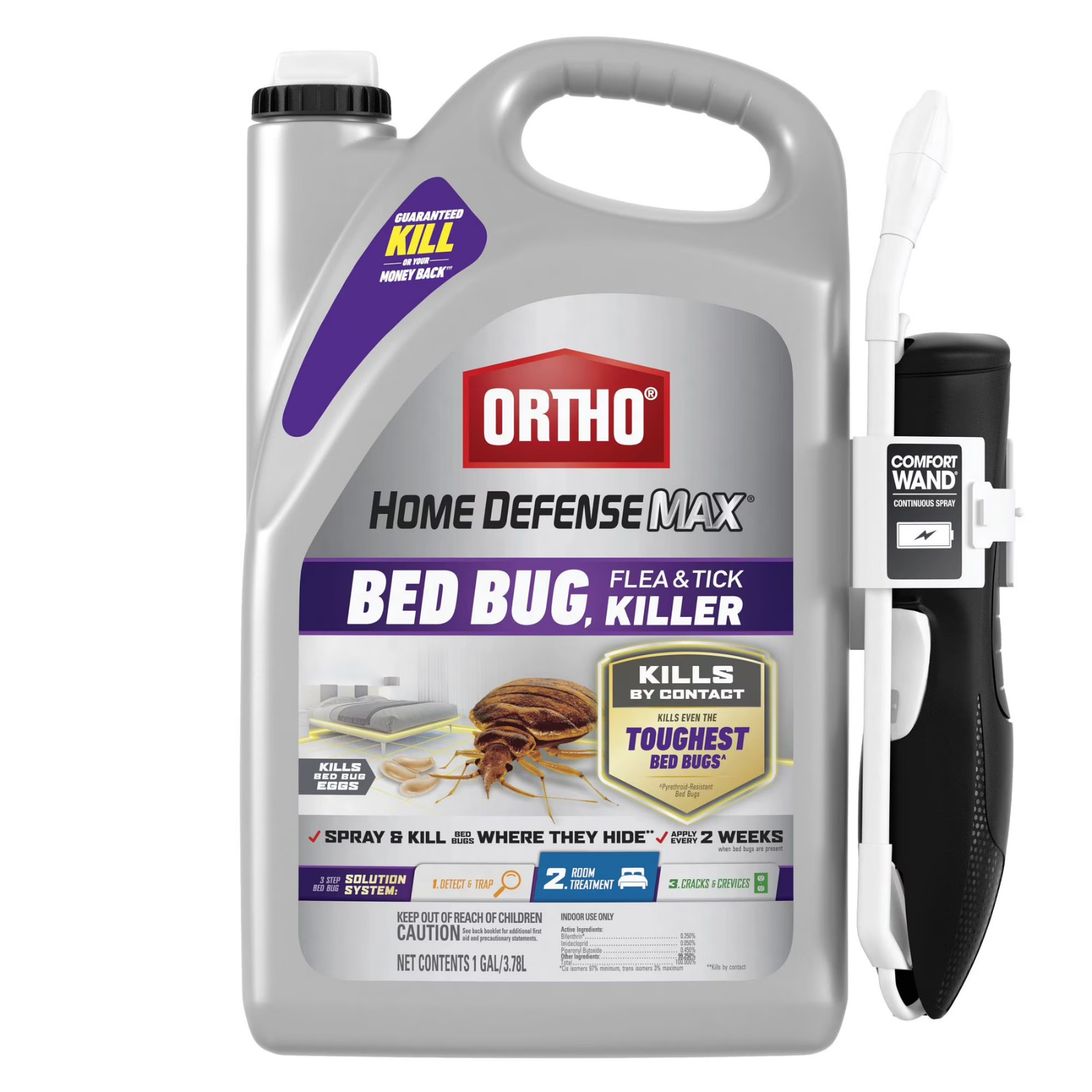 Ortho Home Defense Max Bed Bug Flea & Tick Killer Comfort Wand 1 Gallon Spray