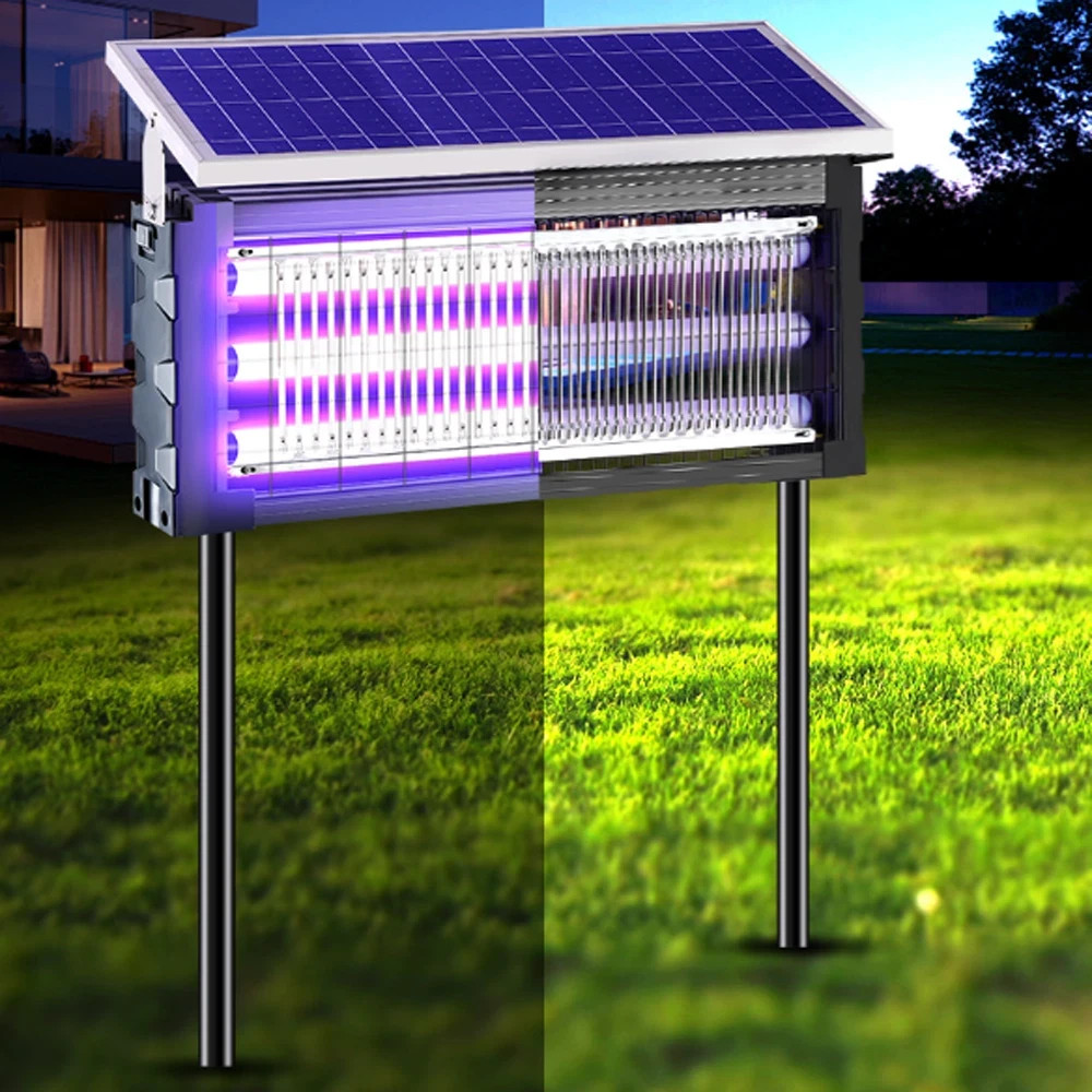 Solar Bug Zapper Outdoor, Wireless Portable Camping Mosquito Zapper 4500V For 35