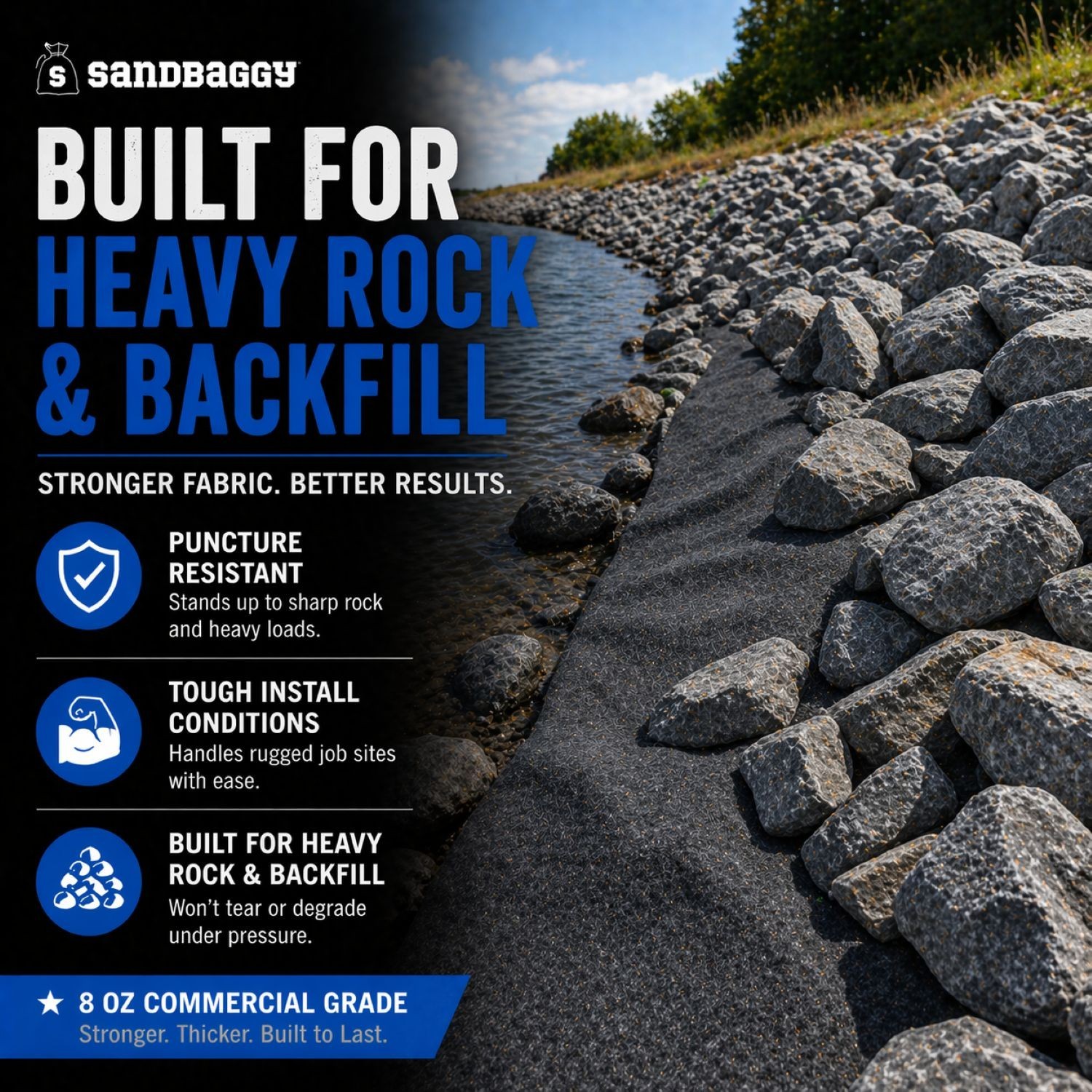 Drainage Fabric | Non-Woven Geotextile Landscape Fabric (8 oz) – USA Made