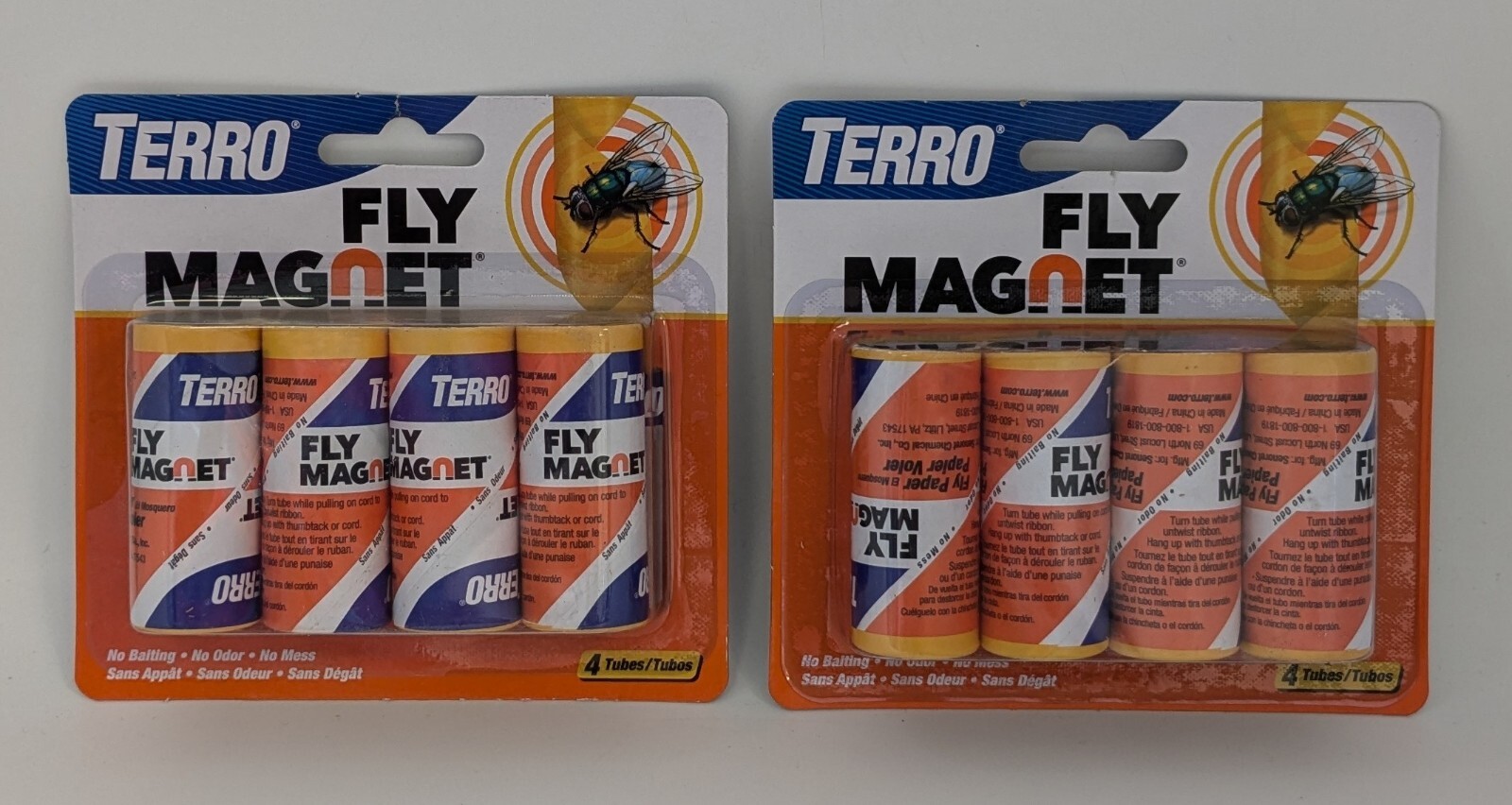 Lot Of 2 Packs TERRO Fly Magnet T510 Sticky Fly Paper Trap FREE SHIPPING