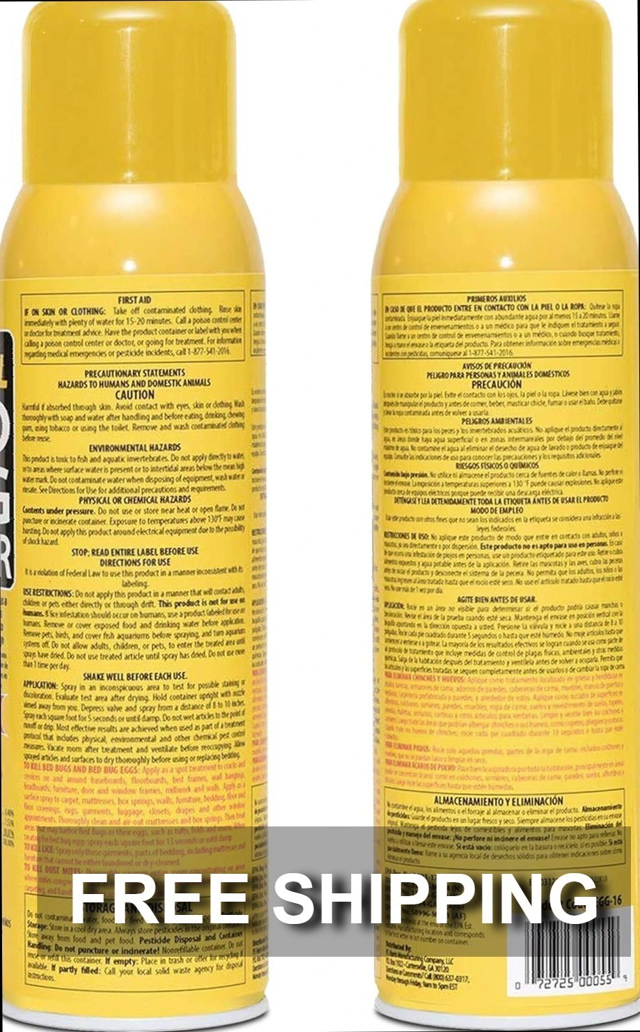 Spray para Chinches y Huevos Aerosol de 16oz Eliminador Efectivo de Insectos