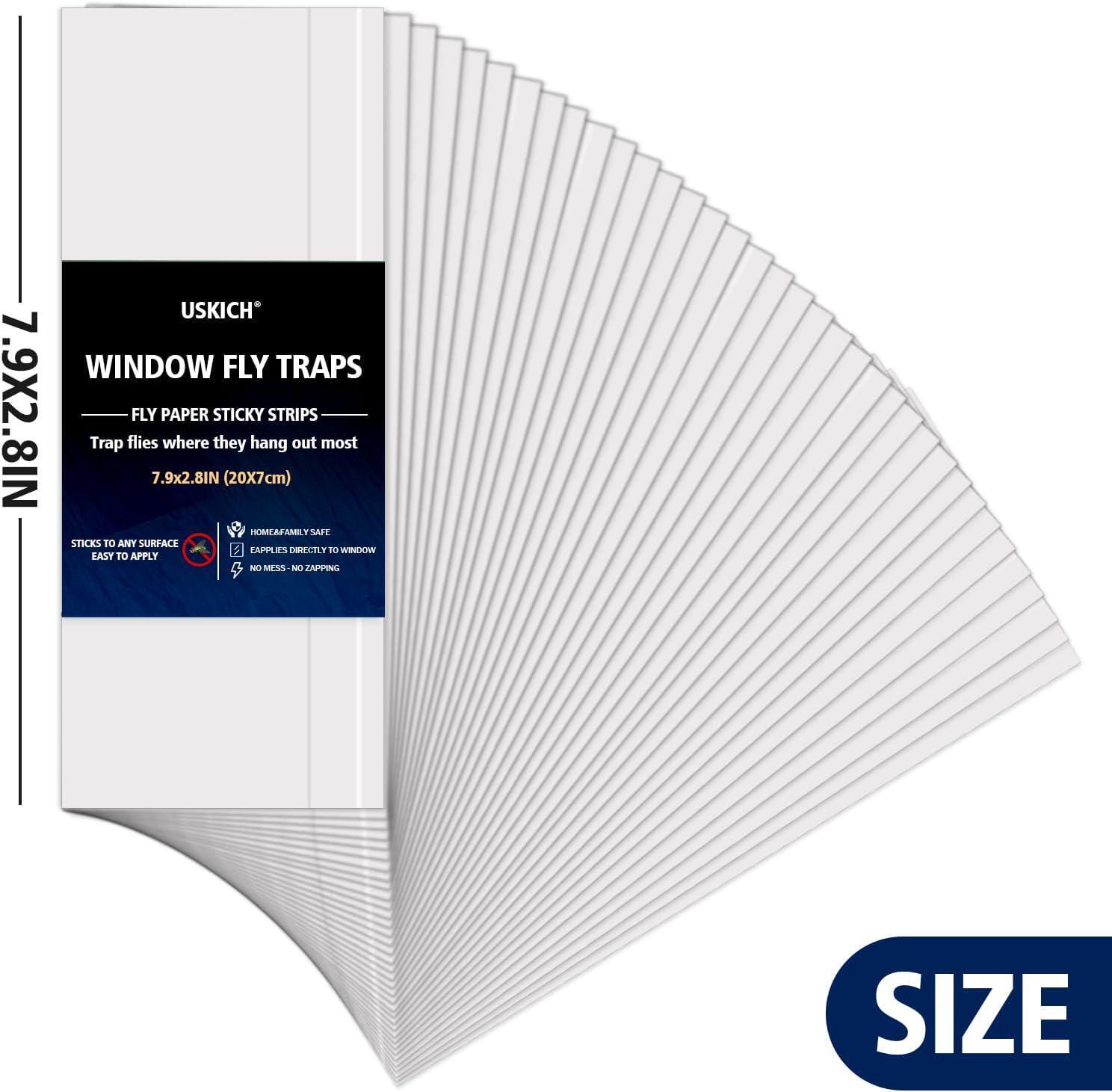 Window Fly Traps For Indoors, 80 Pack Clear Fly Paper Sticky Fly Strips For Home