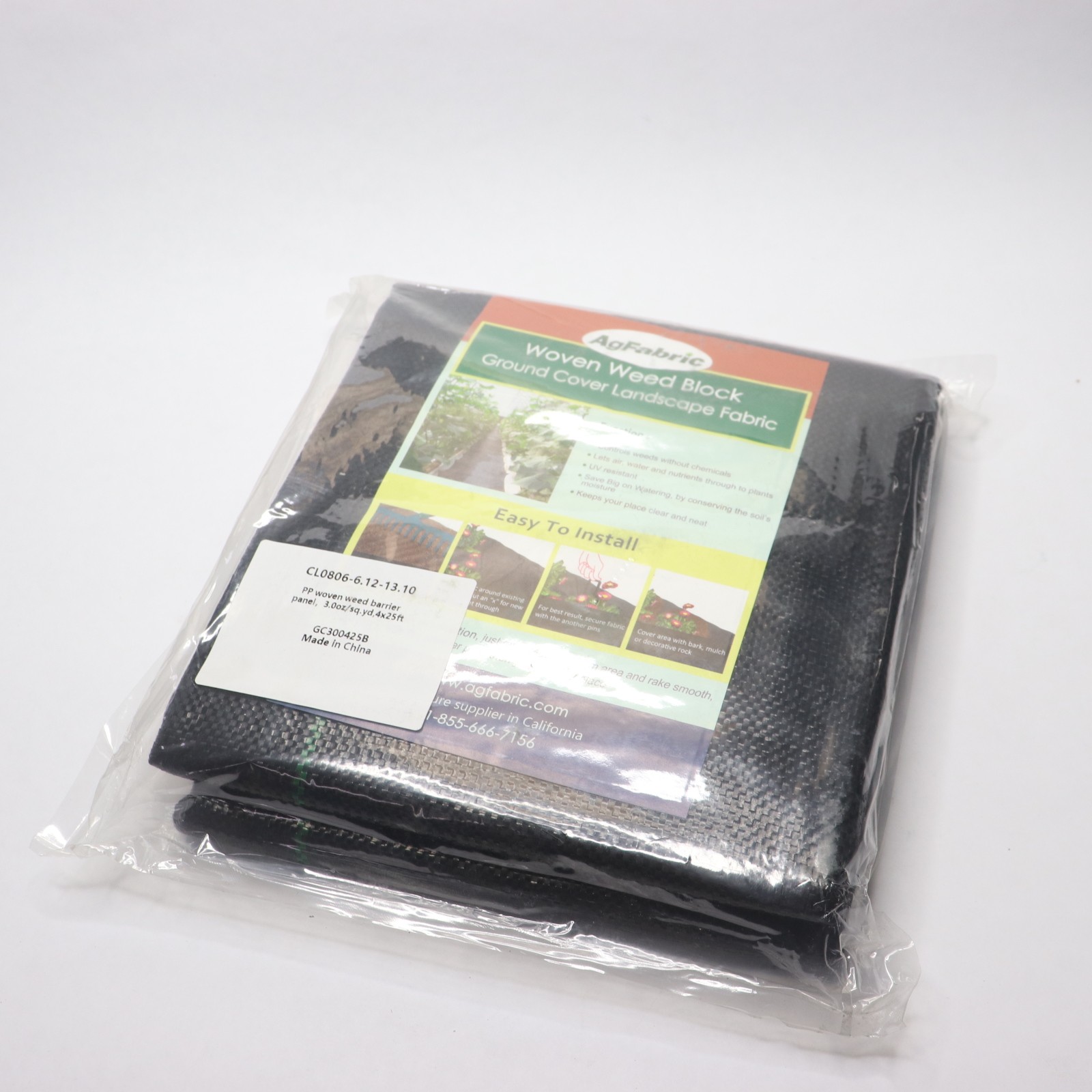 Agfabric All Purpose Folded Landscape Garden Mat Polypropylene Black 4ft x 25ft