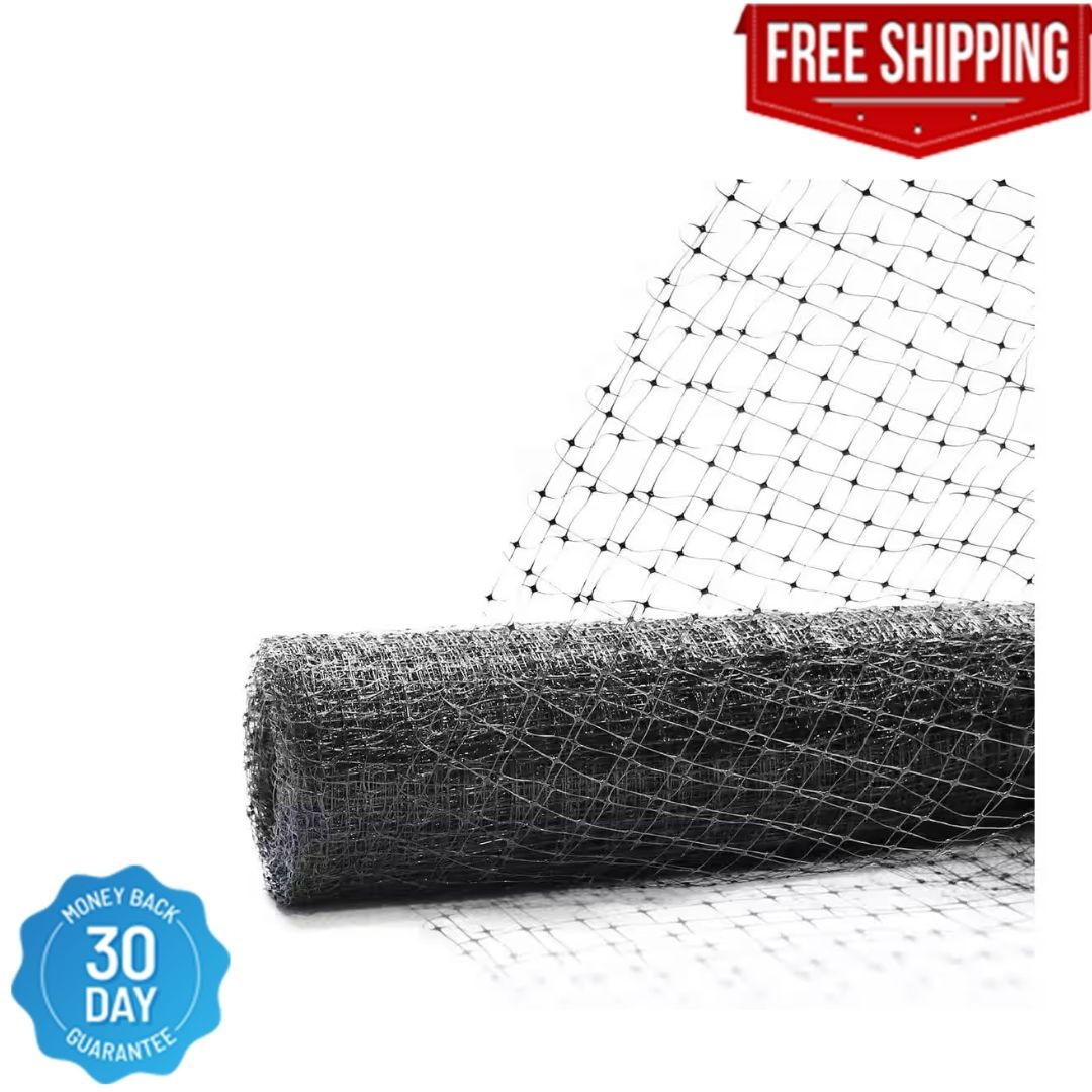 7 Ft. X 100 Ft. X 3/4 In. Black Plastic Bird Netting for Vegetable, Tree and Fru