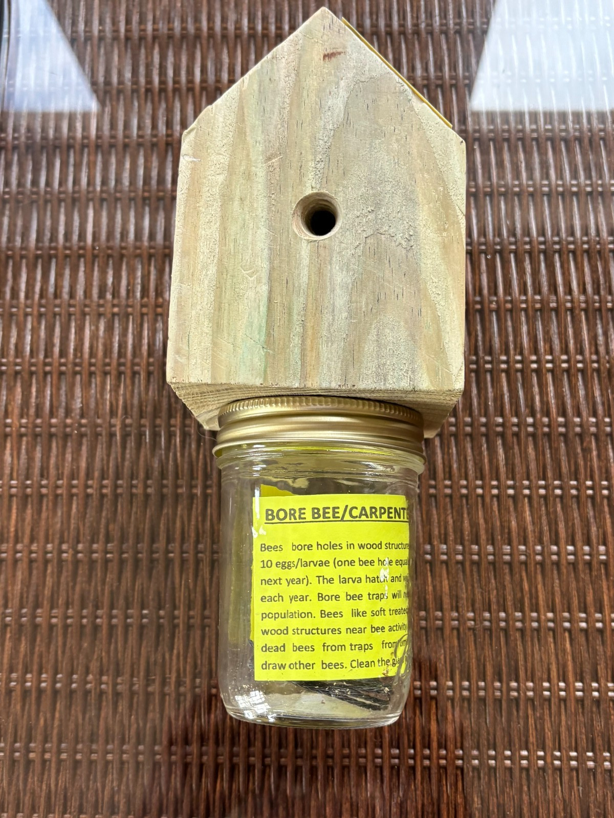 Carpenter Bee Traps *ONE* Rustic Design-Treated Pine (M3212)