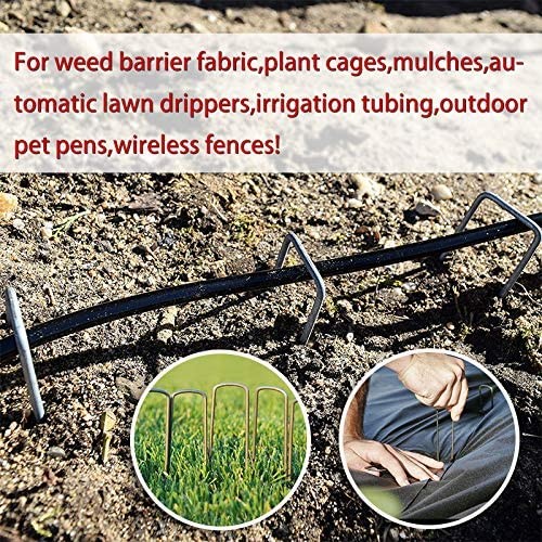 200pcs rust proof galvanized 6in Landscape Sod Staples Weed Barrier Fabric Pins