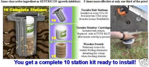 10 Advance Termite Monitor Stations w/ Spider Tool Control Termites ~NO Trelona!