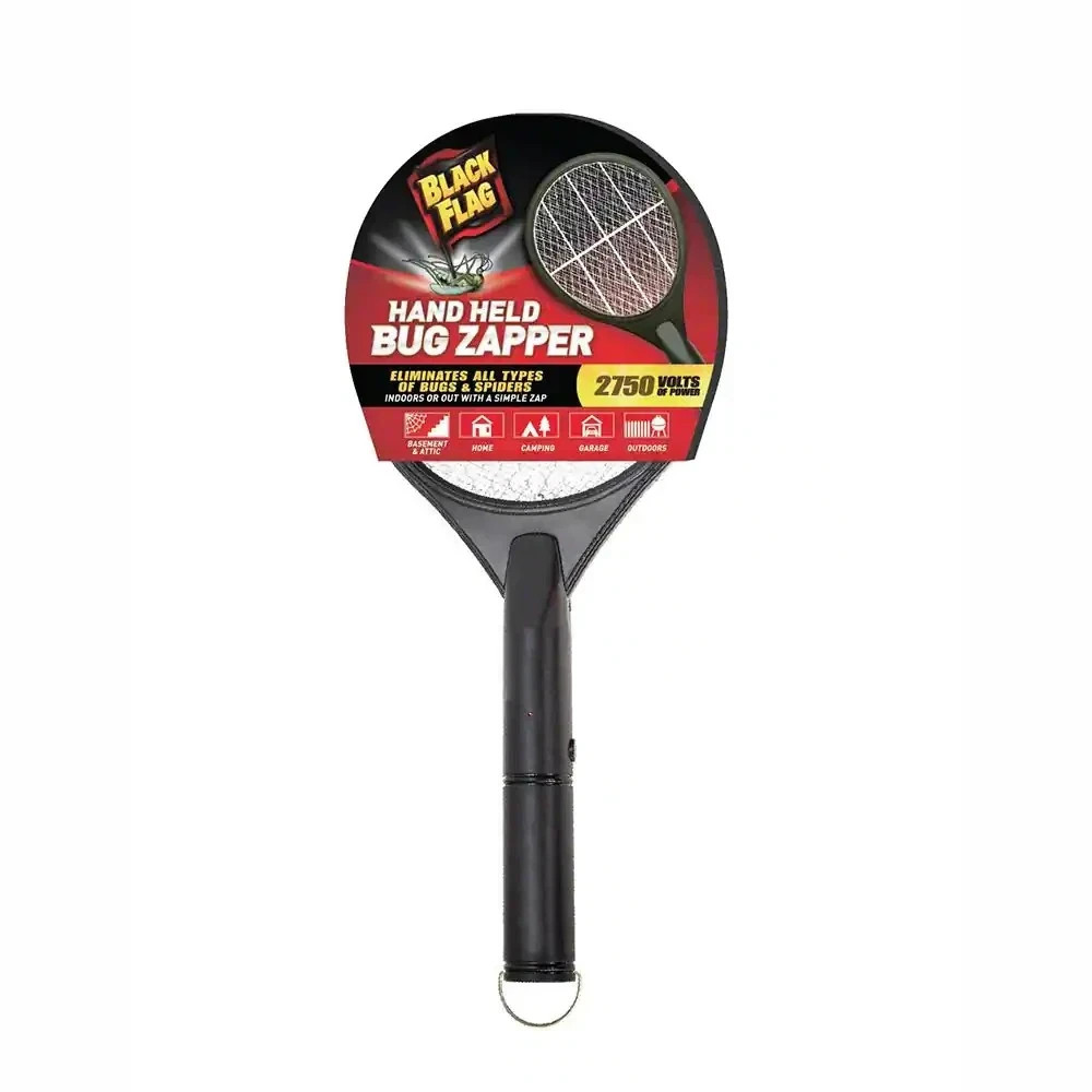 Black Flag Bug Zapper Racket Electric Mosquito Fly Insect Killer Indoor Outdoor