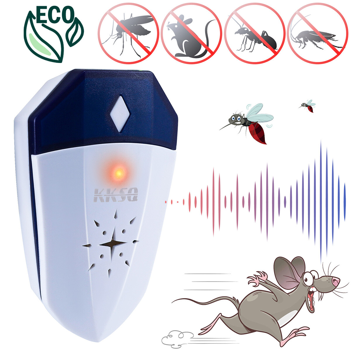 4 Pcs Ultrasonic Pest Control Repeller US Plug-in Reject Rat Mouse Mice Spider