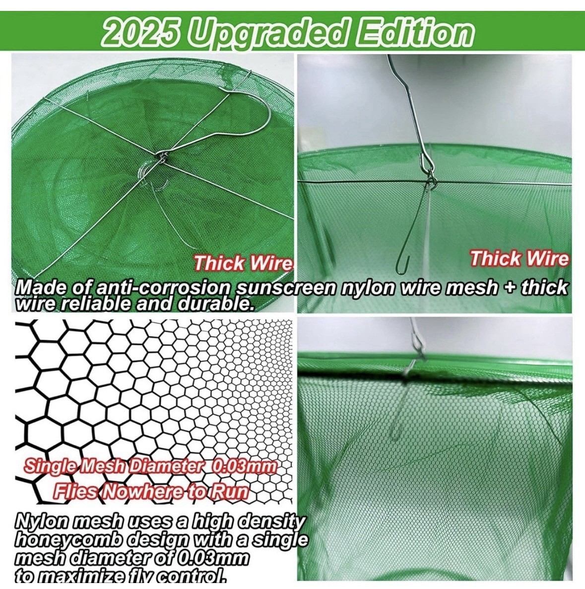 8 Pack Ranch Fly Traps Outdoor Hanging Fly Trap Reusable Stable Fly Catcher Bag