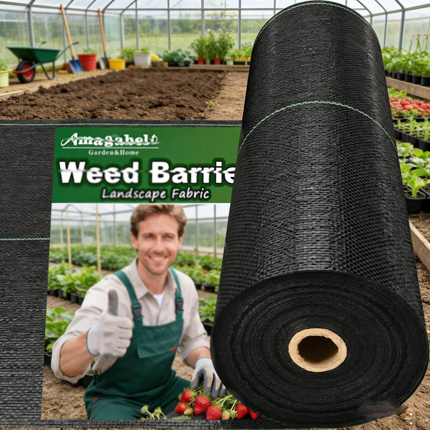 Large Size Gardening Ground Cover, 6ft x 300ft Woven Cloth