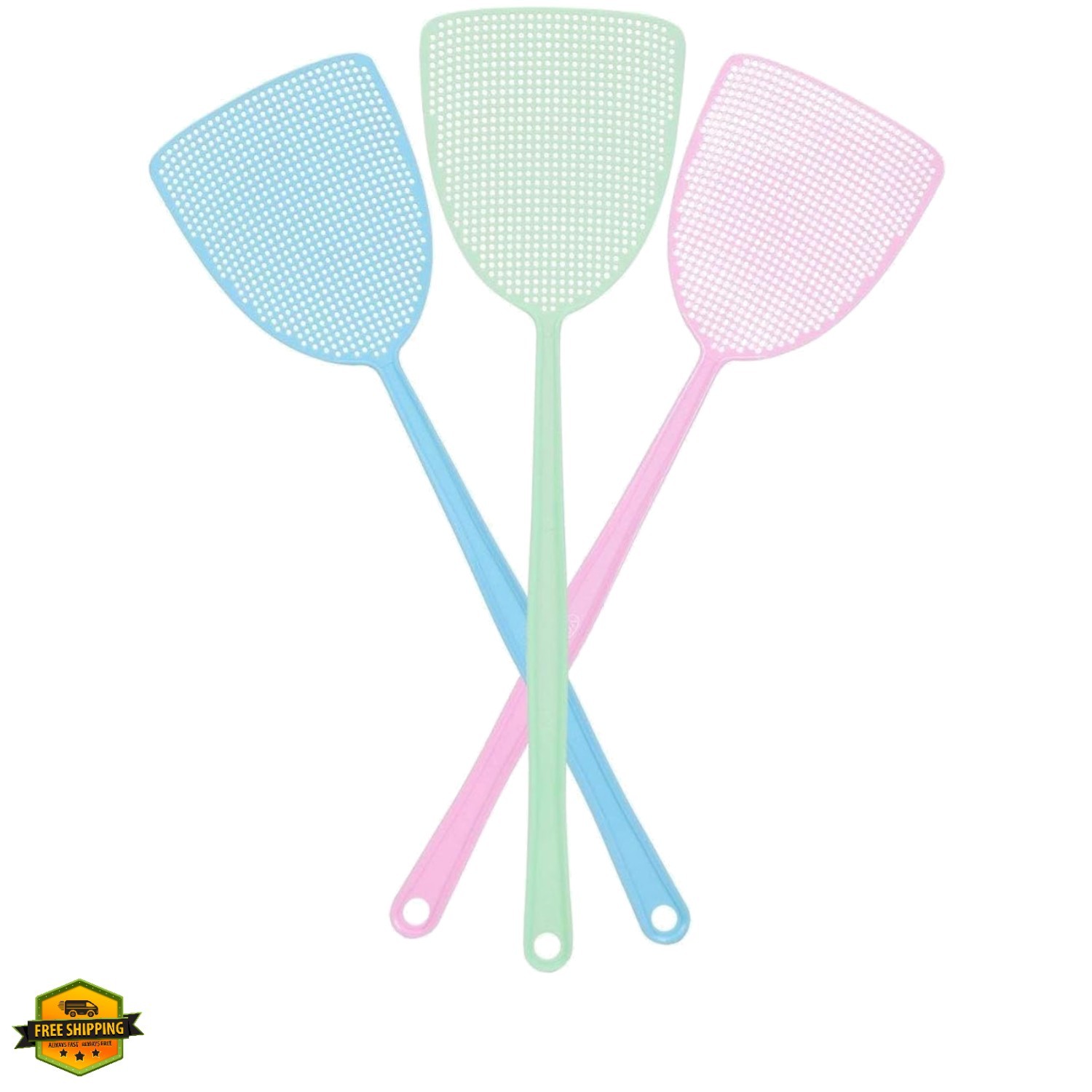 Fly Swatter, Strong Flexible Manual Swat Set Pest Control, Assorted Colors 3 …