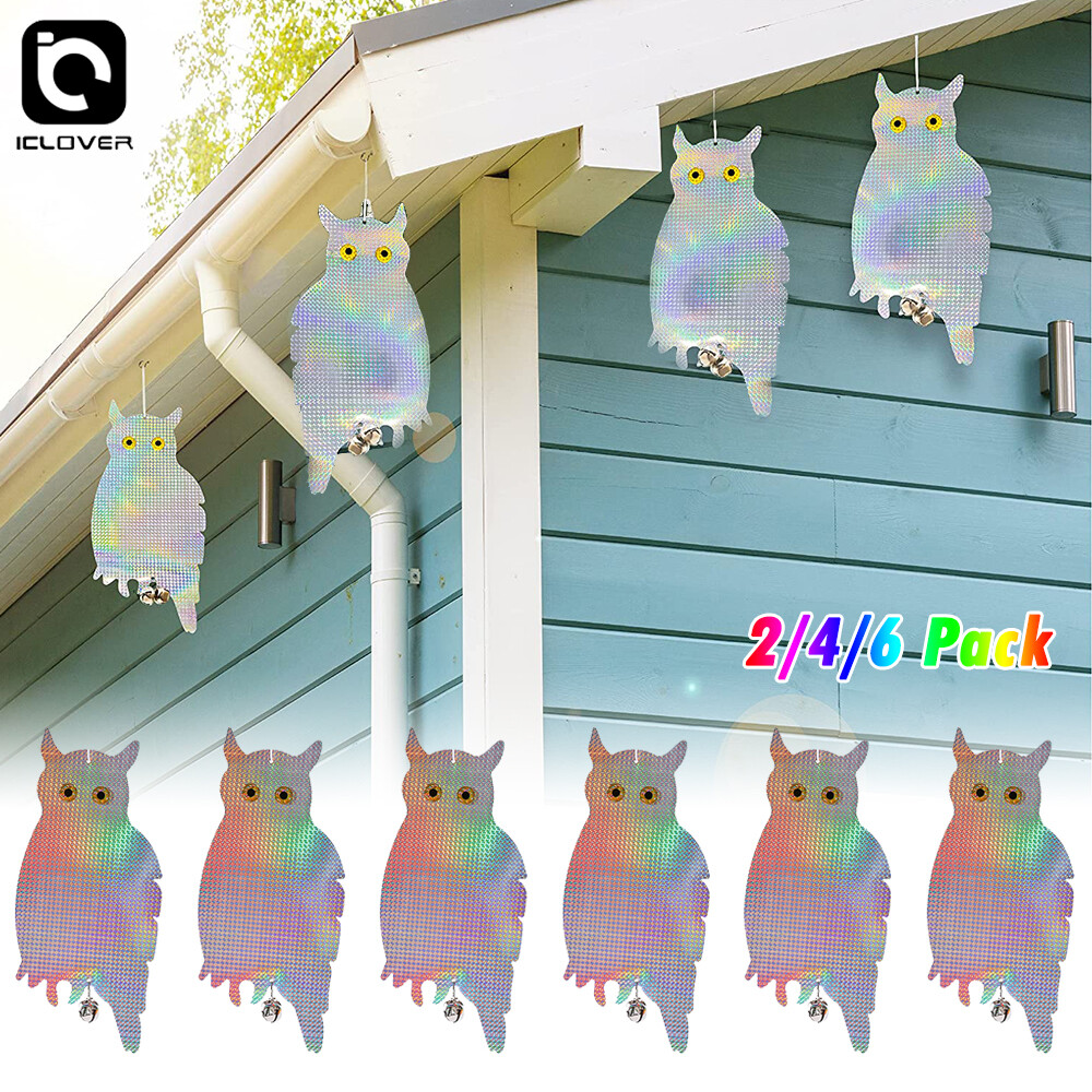 Bird Repellent Deterrent Fake Owl Scarer Reflective Woodpecker Repeller Device