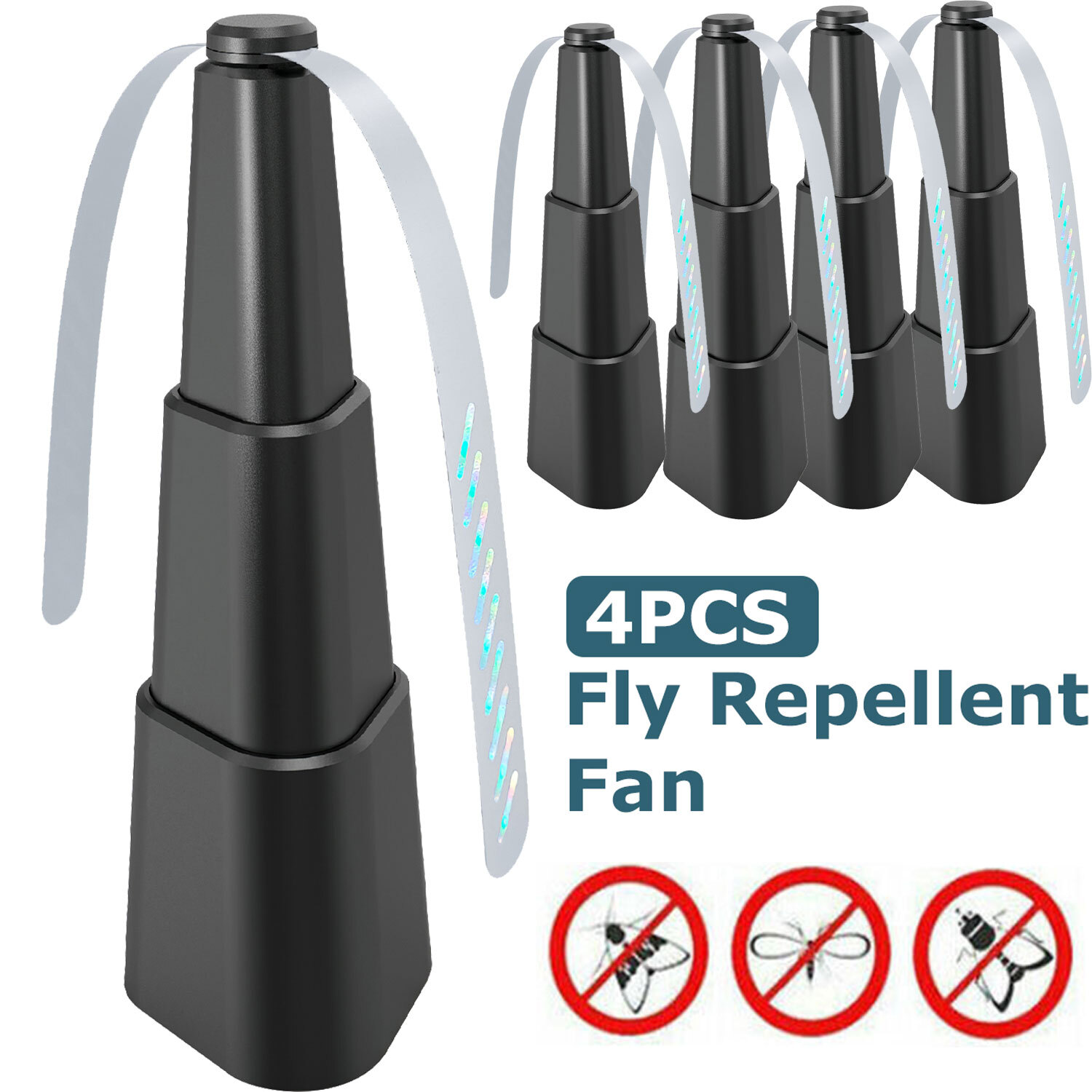4PCS Battery Powered Fly Repellent Fan for BBQ Picnic Camping Tables Soft Blades