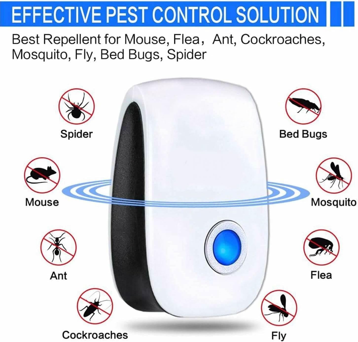Intelligent Ultrasonic Pest Control Plug-In – 6 Pack with Nightlight Feature