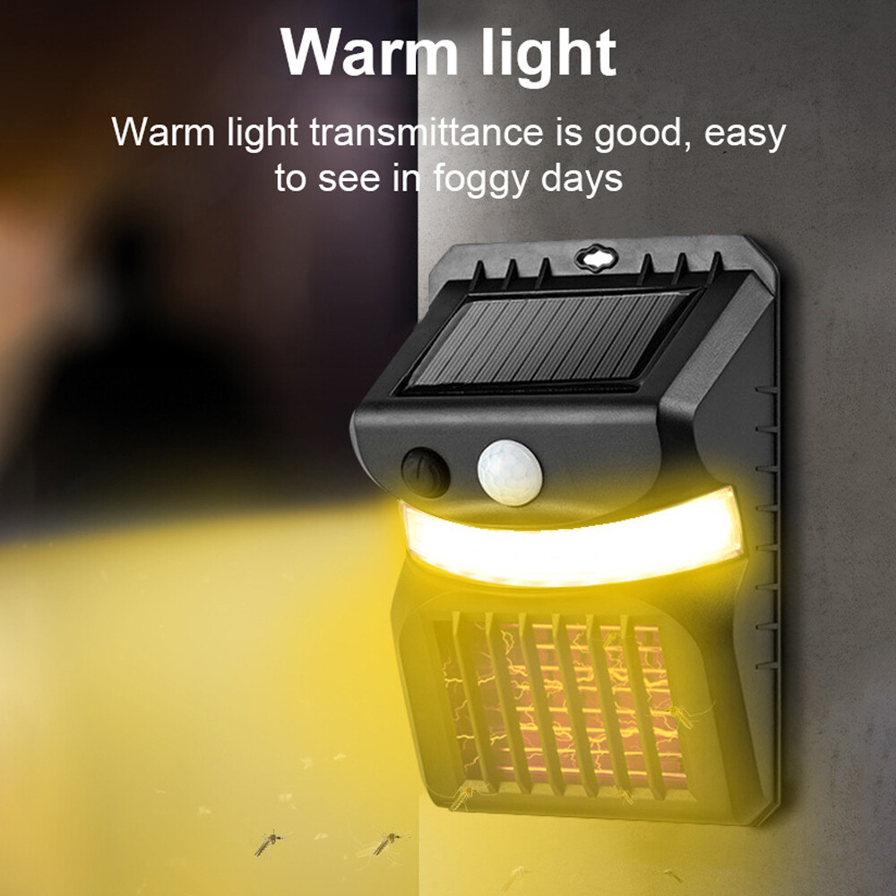 Solar Powered LED Mosquito Fly Bug Insect Zapper Killer Trap Lamp Outdoor Light