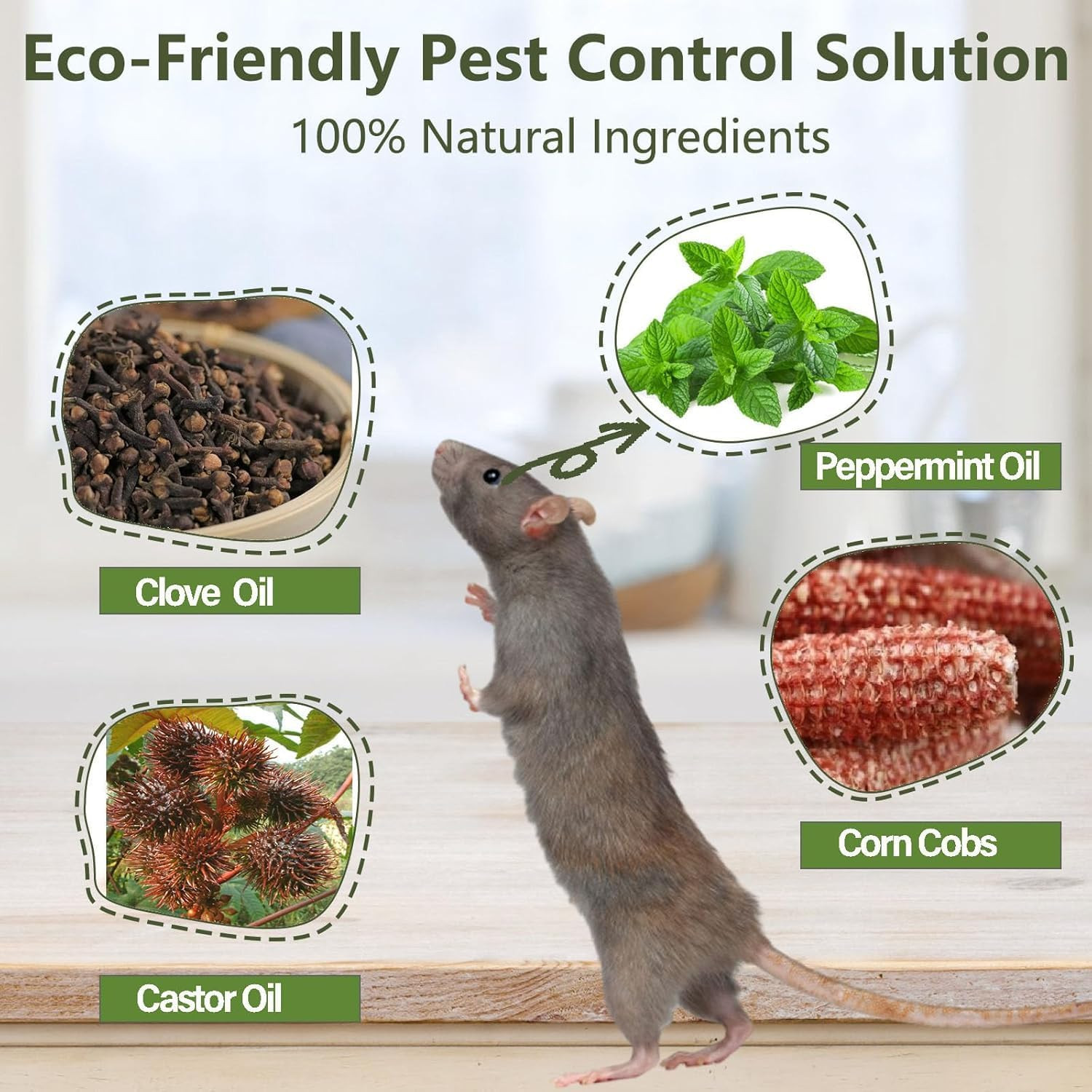 Mouse Deterrent Balls for Indoor Outdoor Areas, 24 Pack Peppermint Oil Scent Pou