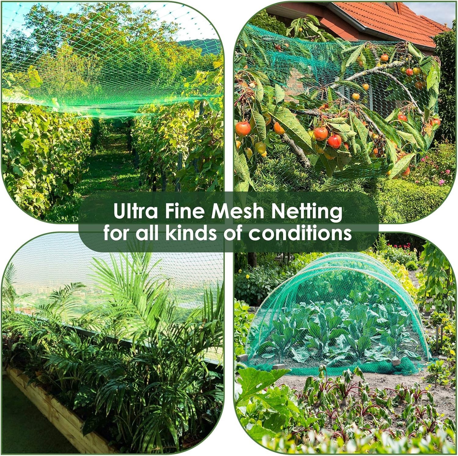Reusable 13x20ft Polypropylene Bird Netting – Easy Installation for Gardeners