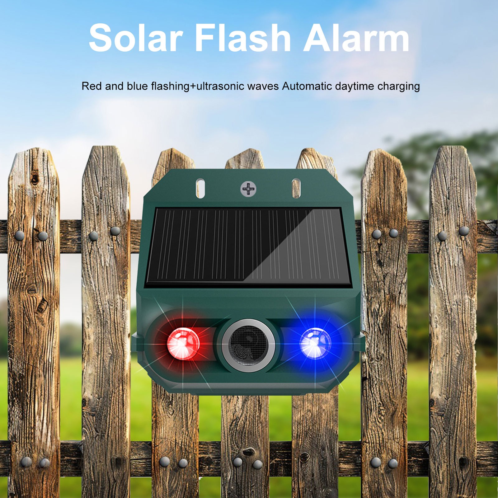 2Pcs Animal Repeller Ultrasonic Solar Power Motion Sensor Deterrents Pest Dogs
