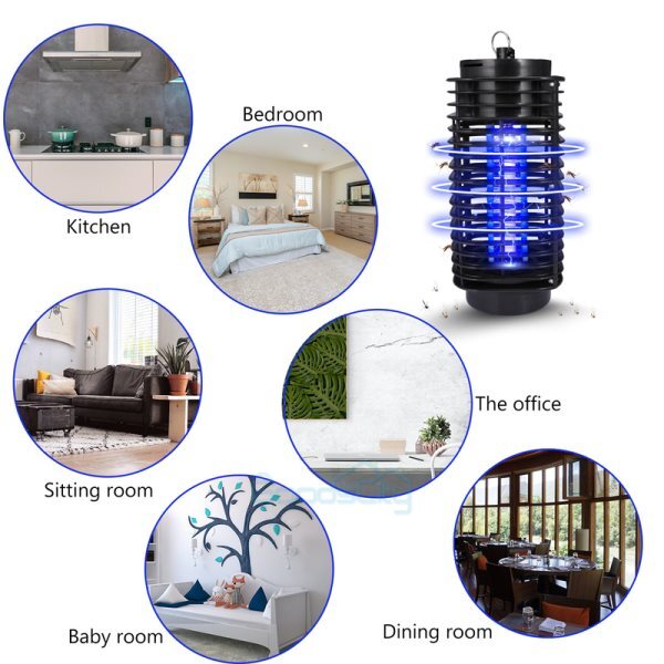 1~4PCS Electric Mosquito Insect Zapper Fly Bug Killer Trap LED Lamp Pest Control