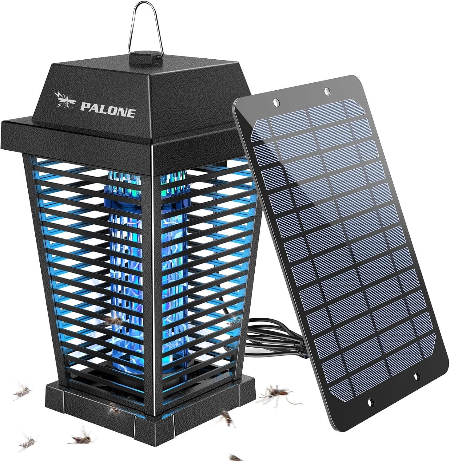 4500V Electric Solar Bug Zapper Outdoor, Mosquito Zapper Waterproof Fly Zapper,d