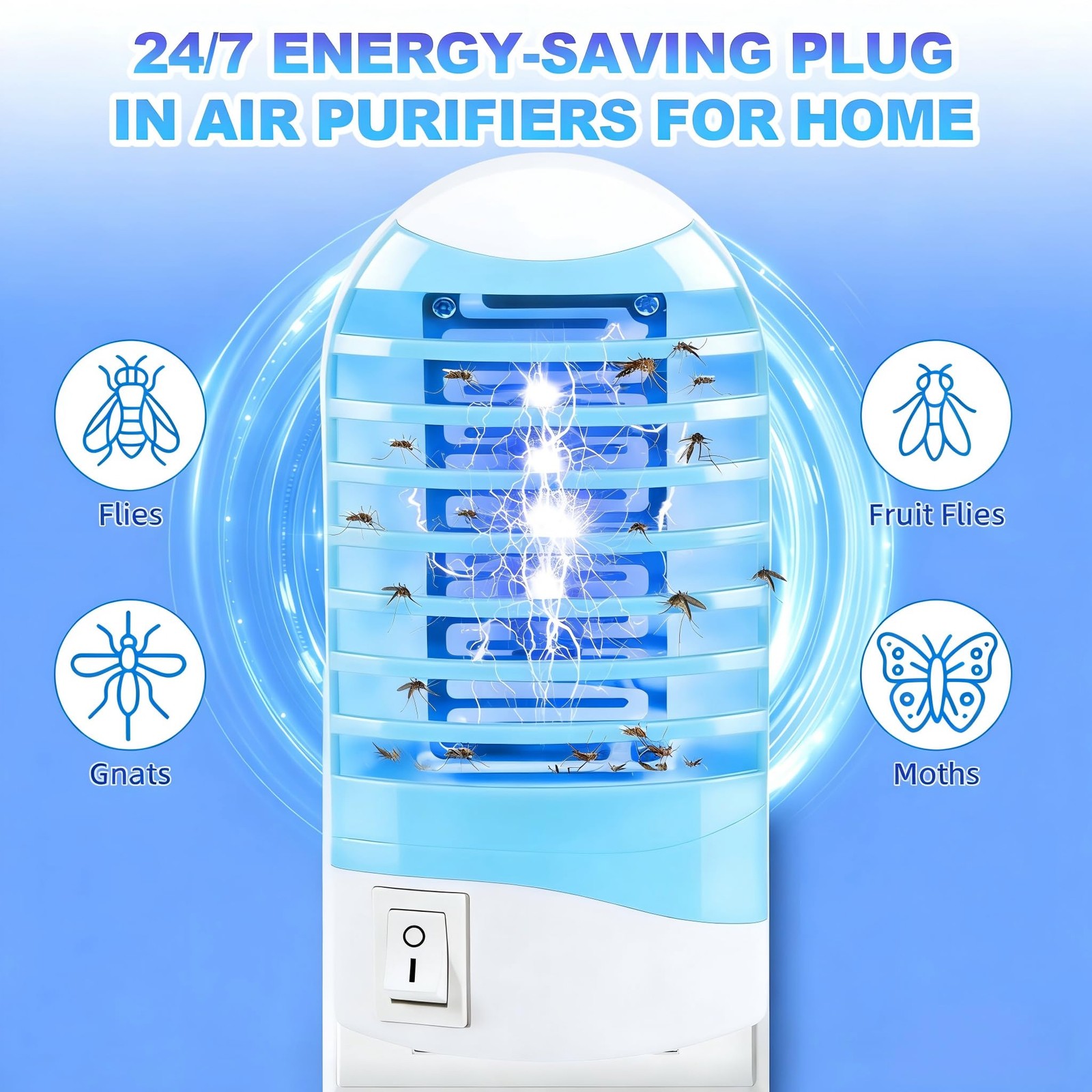 2026 Plug in Bug Zapper 6 PCS,Electronic Mosquito Zapper Indoor Bug Zapper Pl…