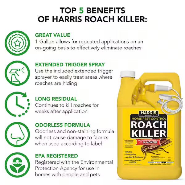 1 Gal. Roach Killer Spray , Included sprayer for easy application 128 fl oz.