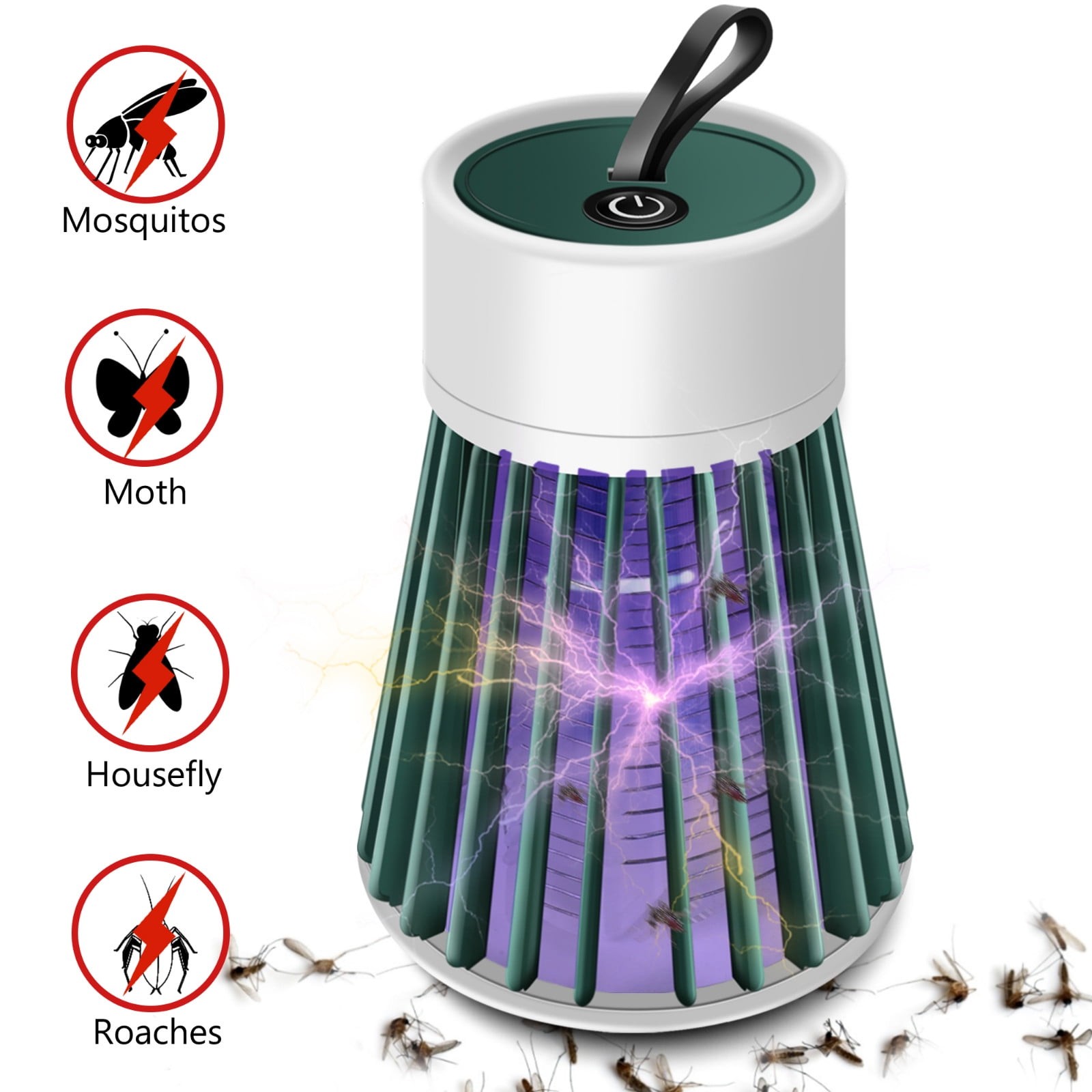 Bug Zapper Indoor Outdoor Electric Insert Killer Fly Mosquito Trap Light, White