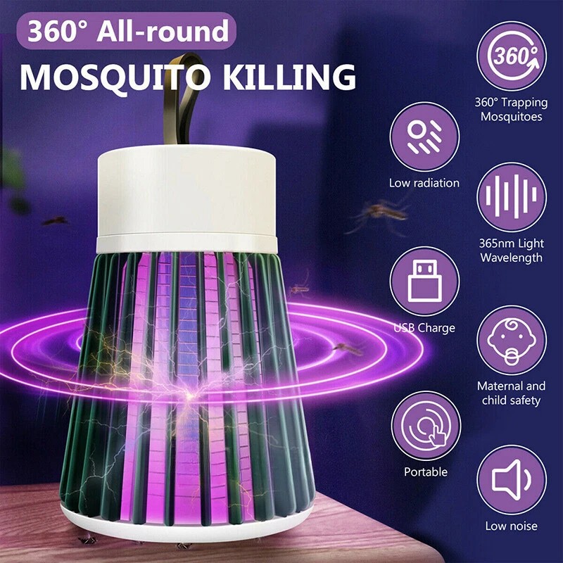 Electric Mosquito Insect Killer LED Light Fly Bug Zapper Trap Pest Control Lamp