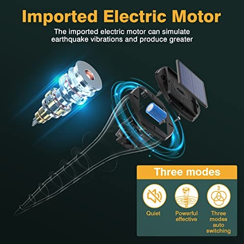 2026 Upgraded Solar Pest Repeller Stakes, Outdoor Ultrasonic Mole 4-Pack