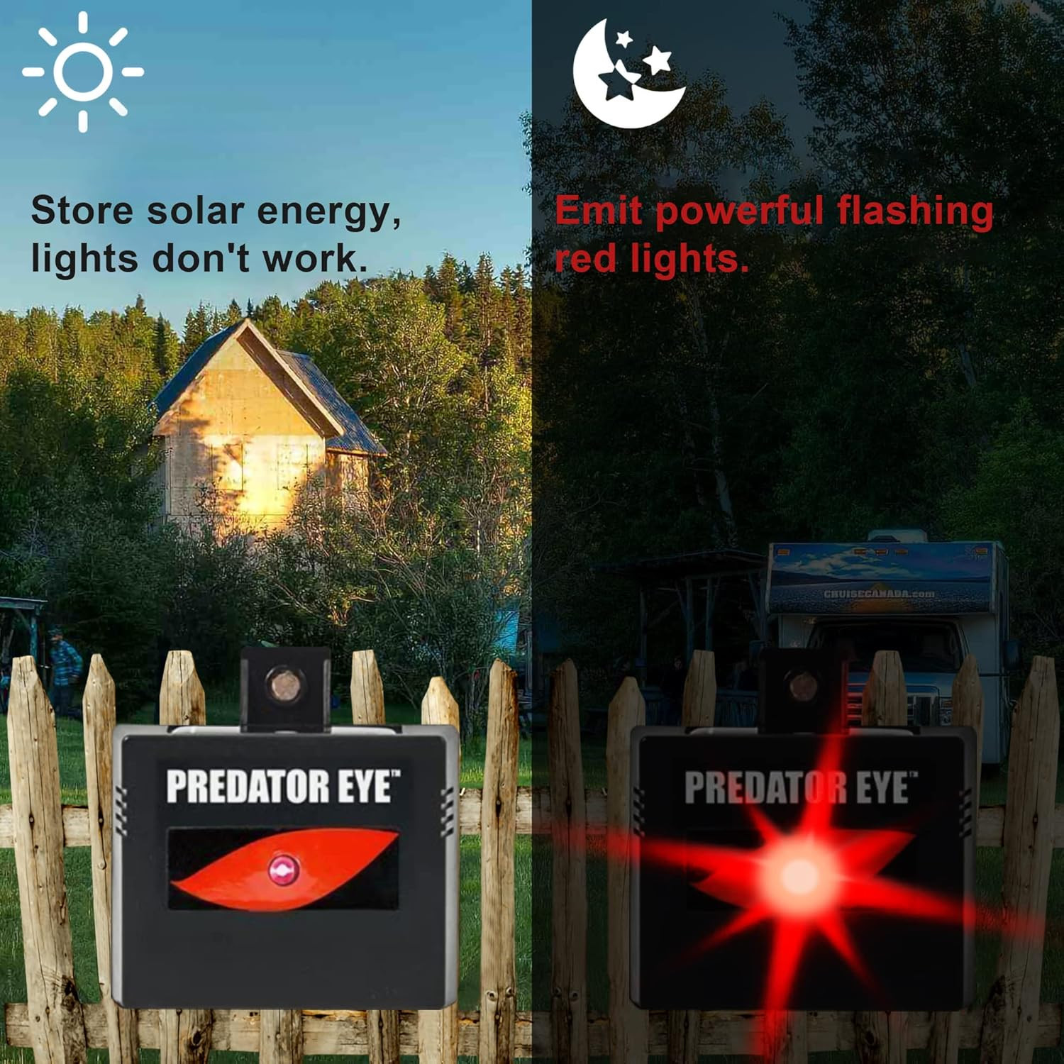 2 Pack Predator Guard Solar Power Led Deterrent Light Night Time Animal Repeller