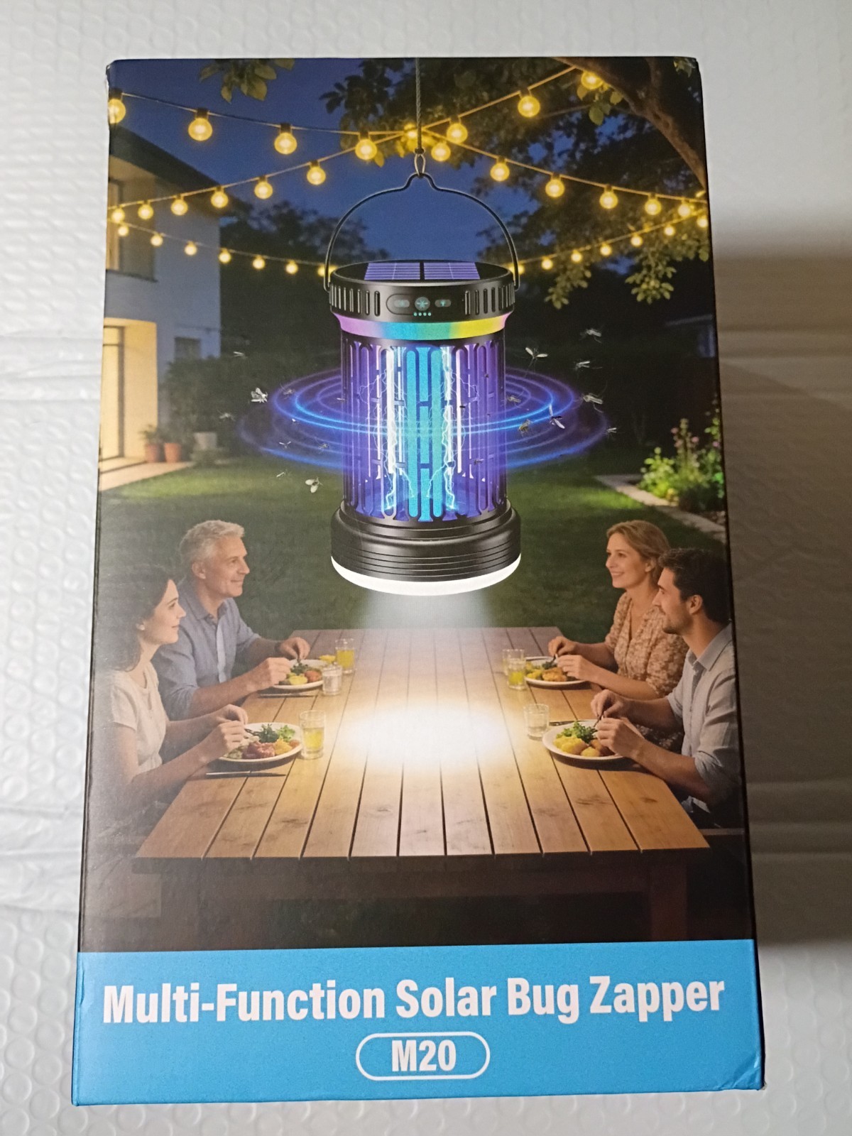 Solar Bug Zapper Lantern M20 Black USB Type-C 6000mAh Indoor/Outdoor (NIB)