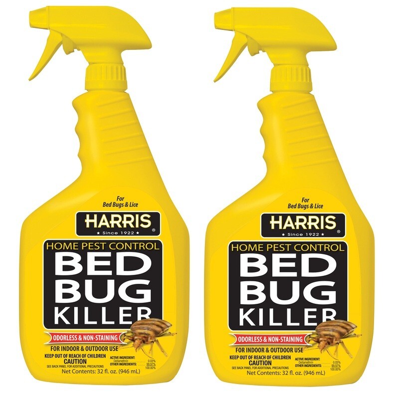2~ Harris Home Pest Control BED BUG & LICE Killer Spray Liquid 32 oz Odorless