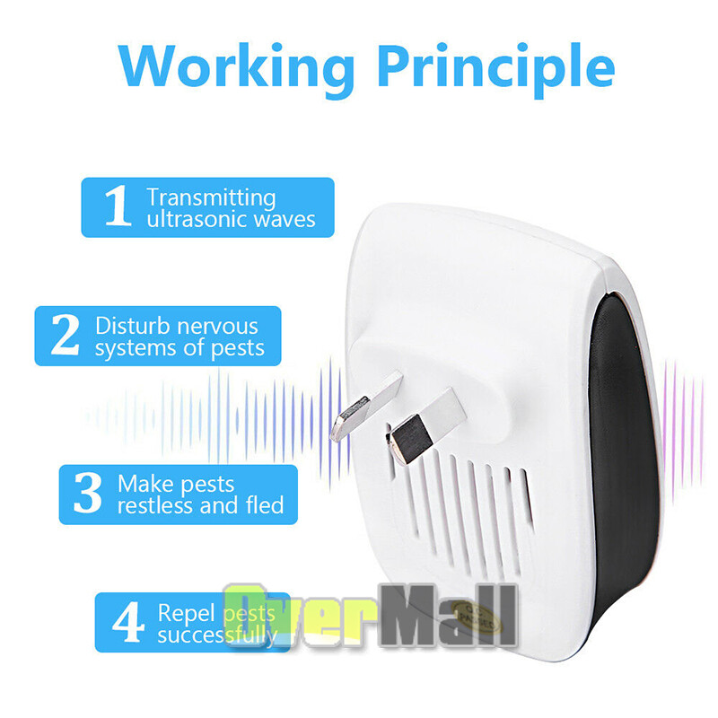 1-10X Ultrasonic Pest Repeller Electronic Indoor Plug in for Insects, Pest Contr