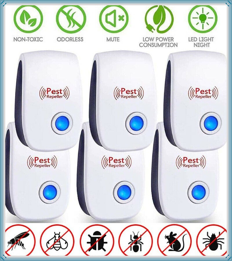 6Pcs Ultrasonic Pest Repeller Upgraded Insect Rodent Bug Control Repellent