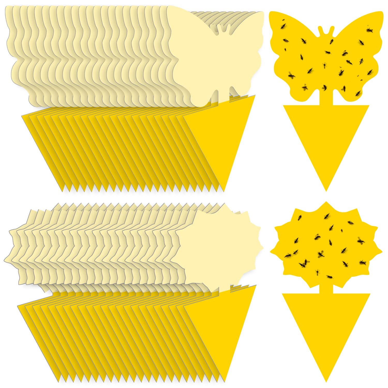 Fruit Fly Traps Indoor Fungus Gnat Trap 48PCS for Plants Yellow 48PCS,