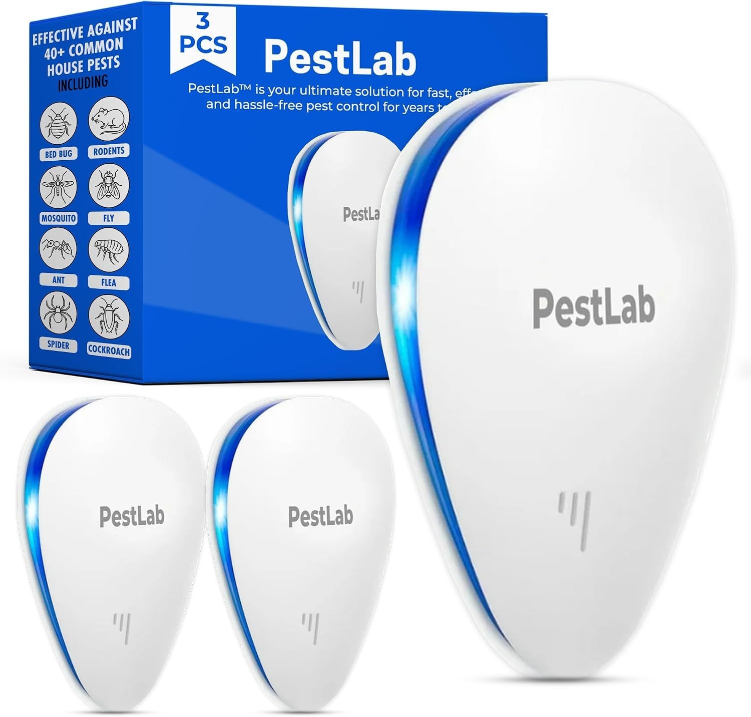 Indoor Plug-In Ultrasonic Pest Control – 3 Pack for 900 Sq Ft Multi-Room Defense