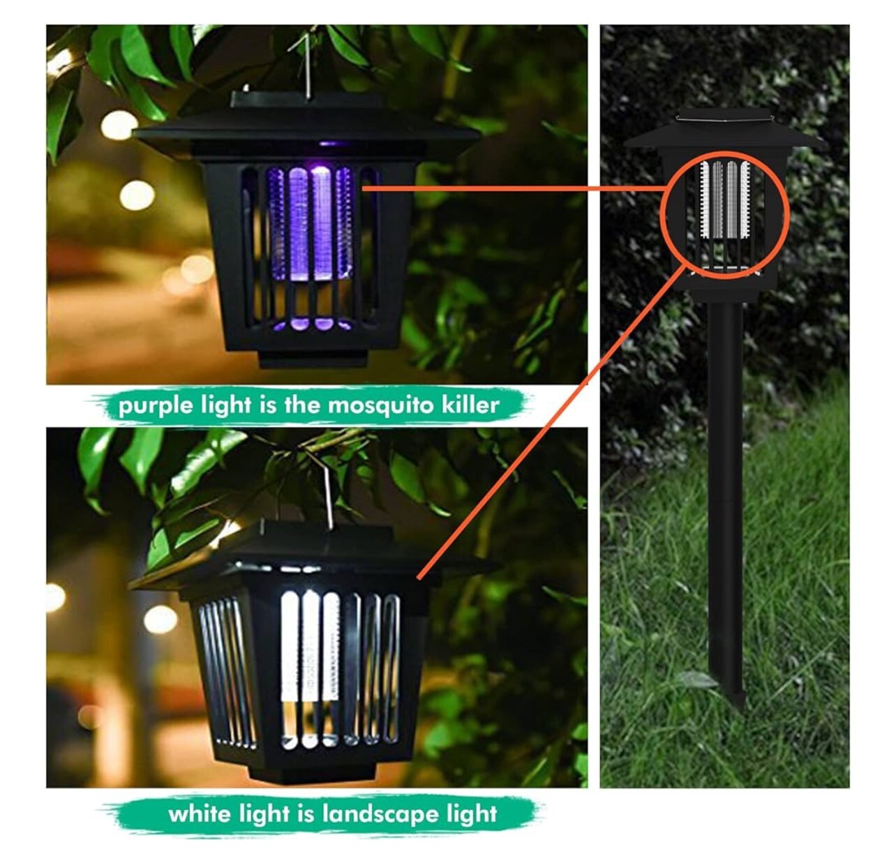 Solar-Powered Garden Stake Lamps with LED Lighting – Portable Outdoor Courtyard