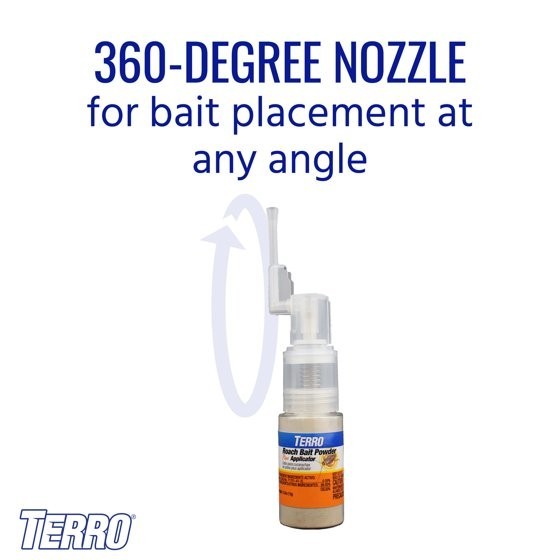 TERRO Roach Bait Powder + Applicator Kills Cockroach Ants Earwigs Silverfish