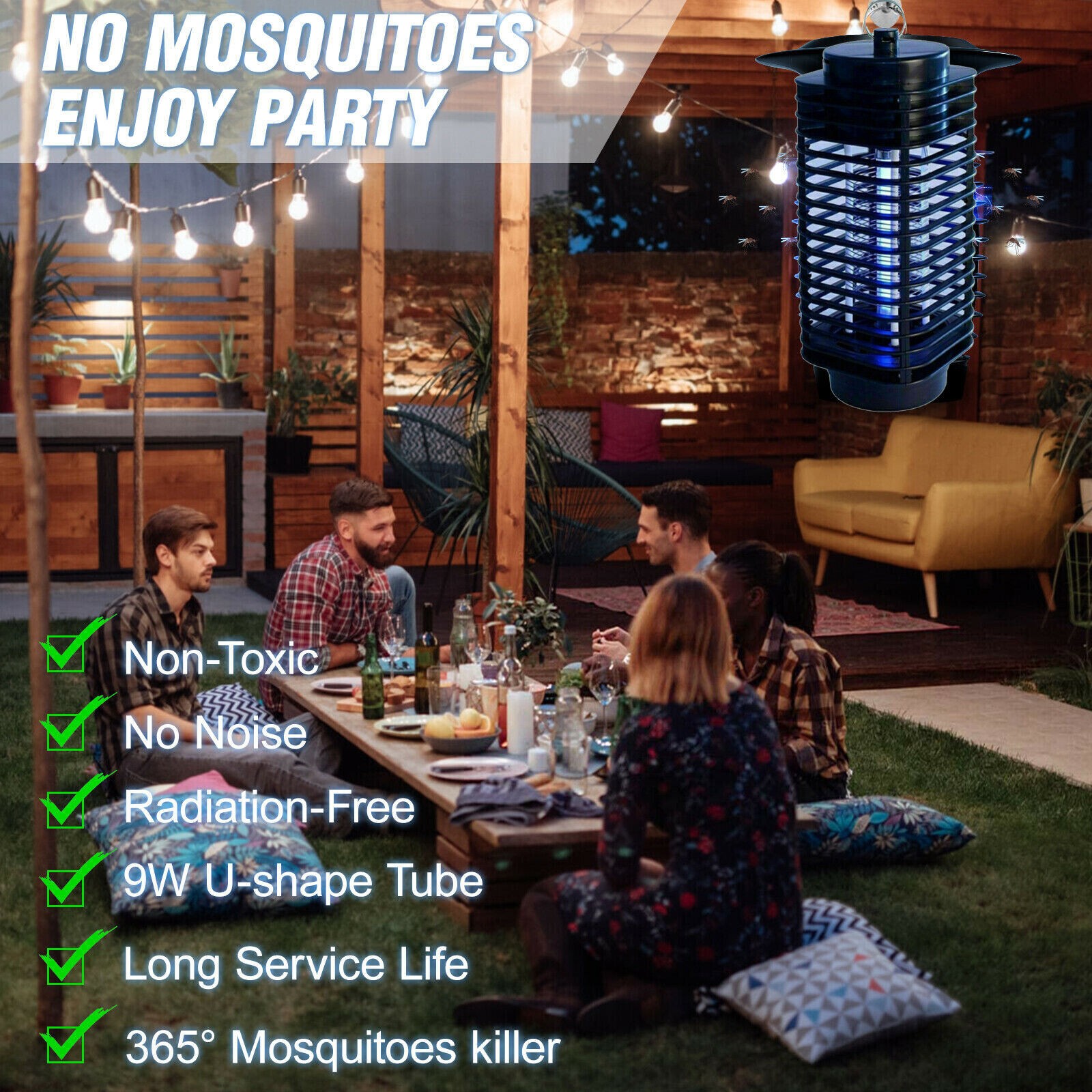 2Pack Electric Mosquito Fly Bug Insect Zapper Killer Trap Pest Control Lamp 110V