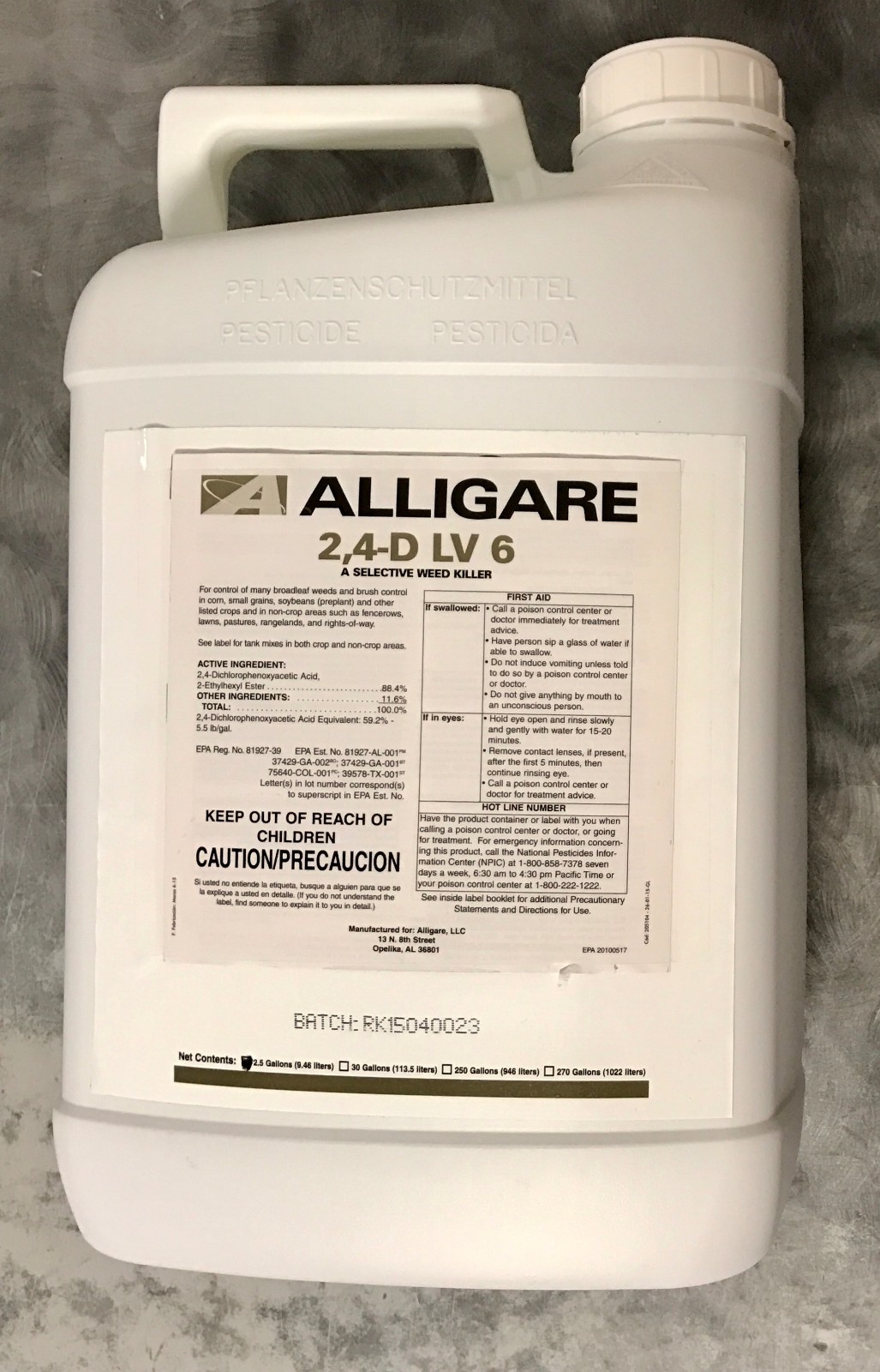 2,4-D LV6 (Weedone LV6) Broadleaf Weed Killer Herbicide – 2.5 Gallons 24d